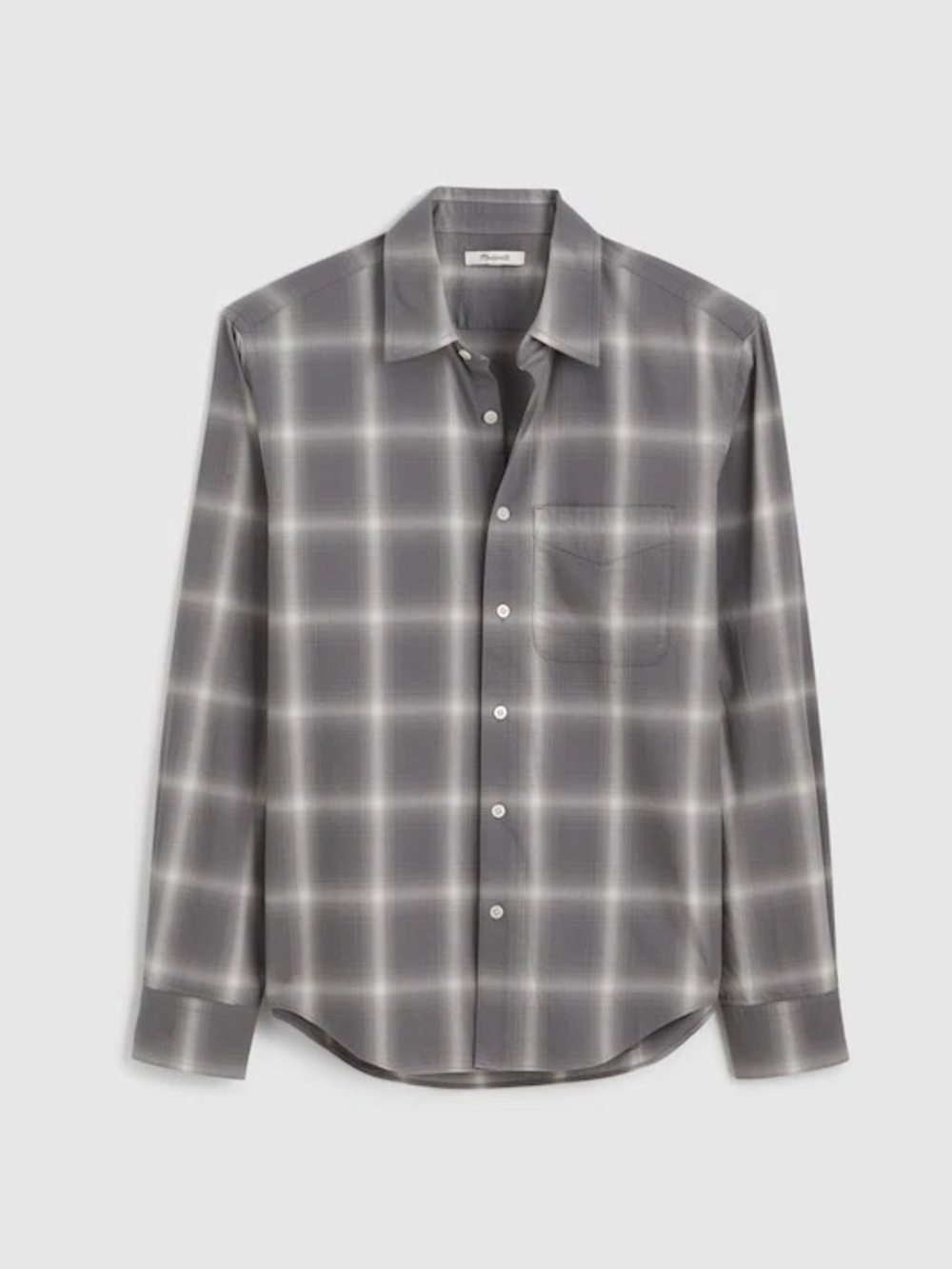 Madewell Button-Up Shirt in Cotton Blend Ombre Fade Plaid Size XL NWD $118 NY116
